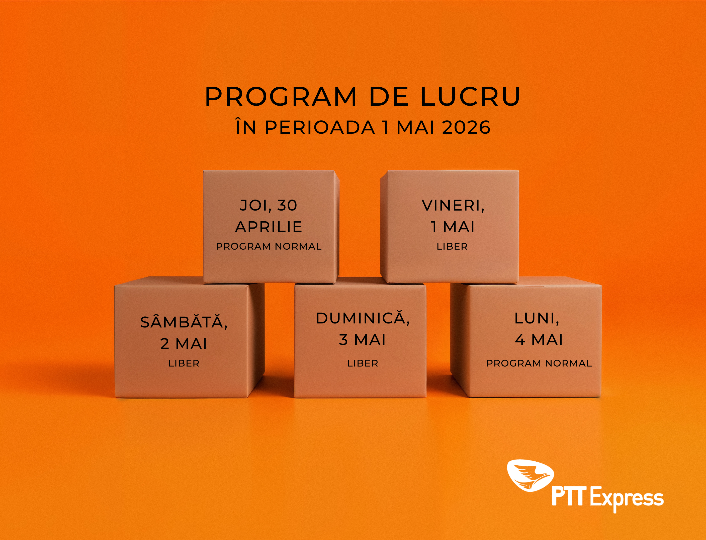 Program special 1 mai 2026