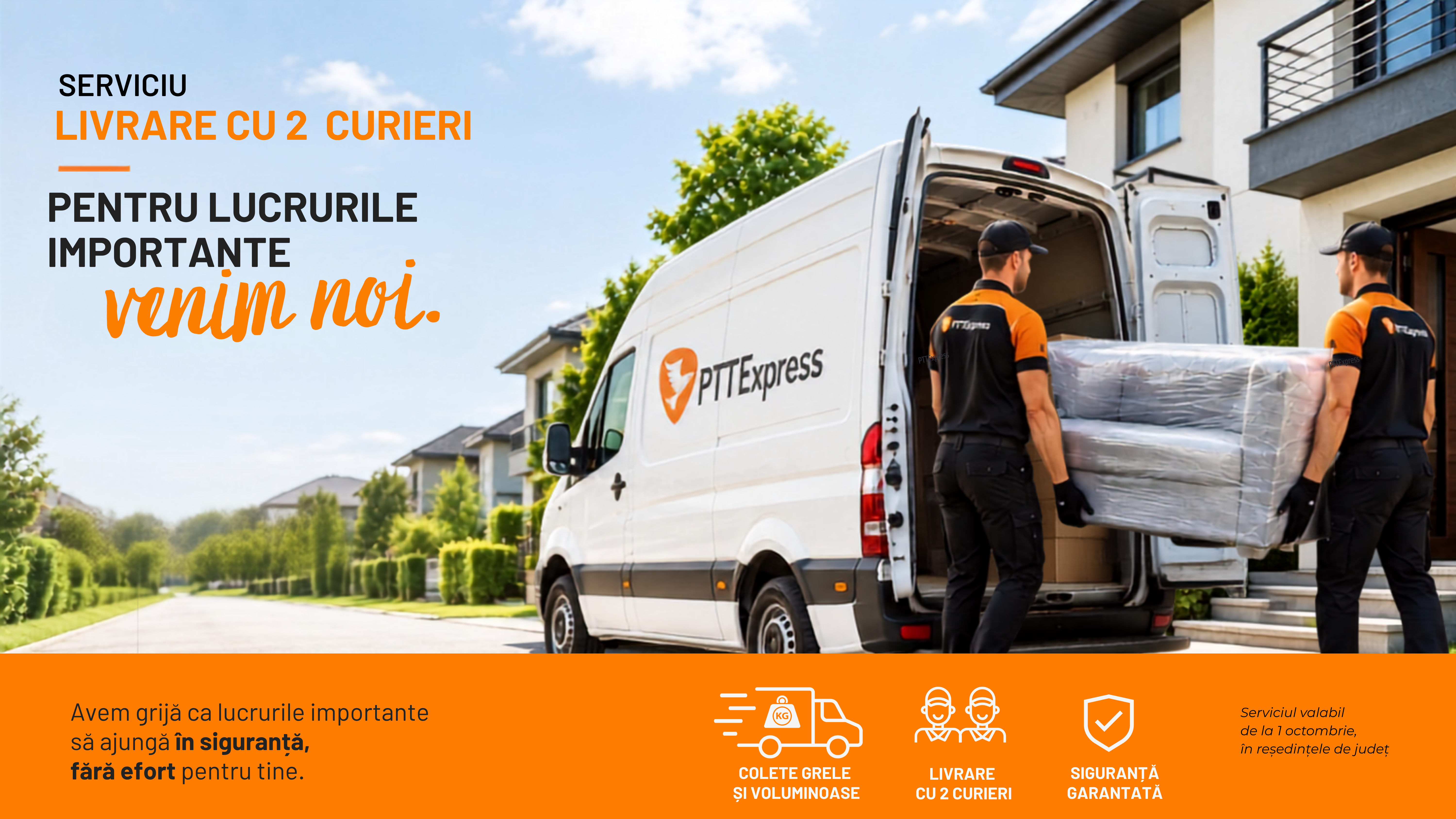 Livrare cu doi curieri – Noul serviciu        PTT Express